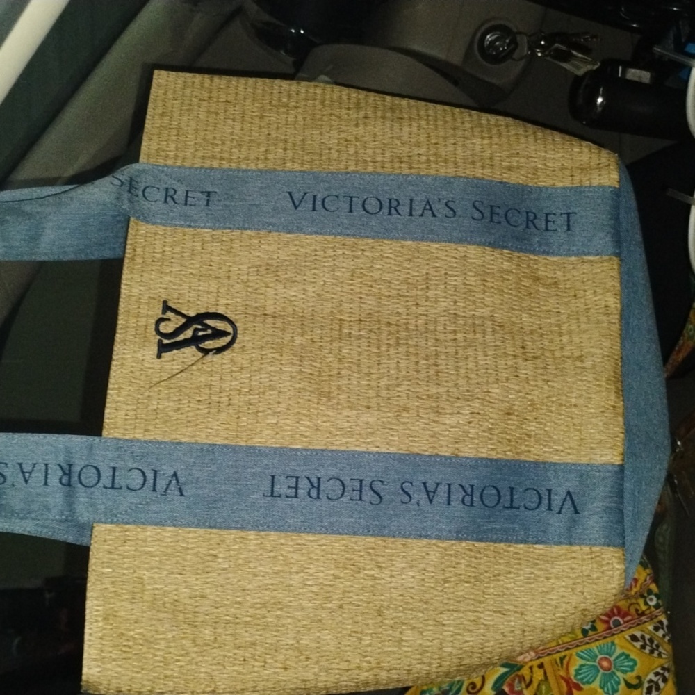 Victoria's Secret Two-Tone Tan and Blue Tote
